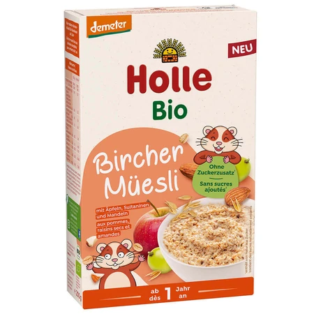 Holle Birchera Bio каша-мюсли с яблоком, кишмишем и миндалем, безмолочная, после 1 года, 200 г: цены и характеристики