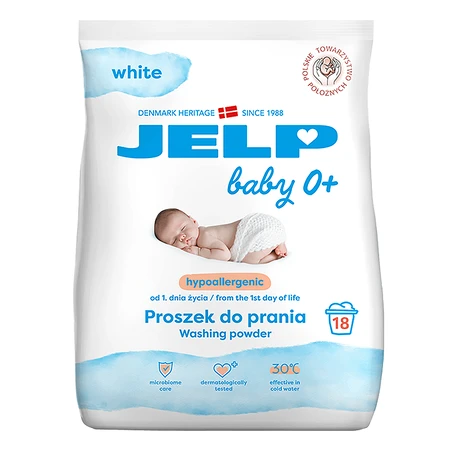 Jelp Baby 0+, гіпоалергенний пральний порошок, білий, 1,35 кг + безкоштовний плюшевий ведмедик: ціни та характеристики