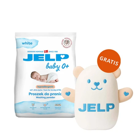 Jelp Baby 0+, гіпоалергенний пральний порошок, білий, 1,35 кг + безкоштовний плюшевий ведмедик: ціни та характеристики