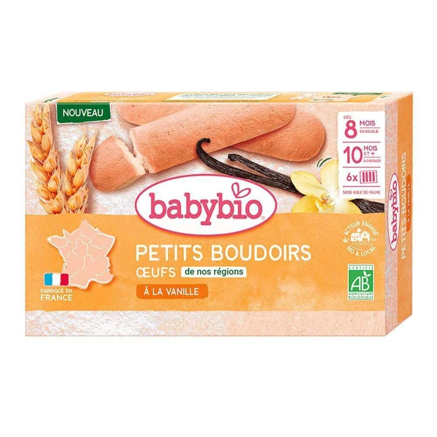 Органічне ванільне печиво Babybio для дітей від 8 місяців для прикорму та від 10 місяців для перекусу 6 пакетиків по 4 шт.: ціни та характеристики