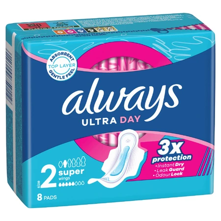 Always Ultra Day, гигиенические полотенца с крылышками, Super, 8 шт.: цены и характеристики