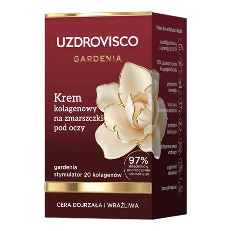 Uzdrovisco Gardenia, колагеновий крем від зморшок навколо очей, 15 мл: ціни та характеристики