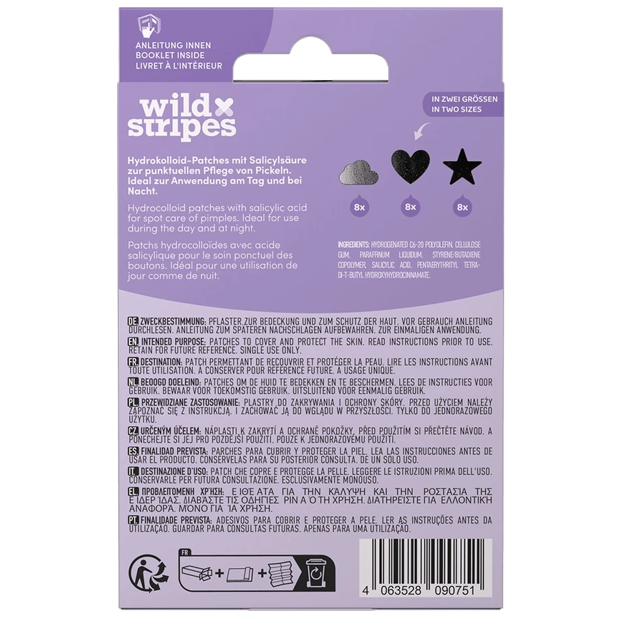 Пластирі проти прищів Wild Stripes Holo Clear, пластирі від екземи з саліциловою кислотою, 24 шт.: ціни та характеристики