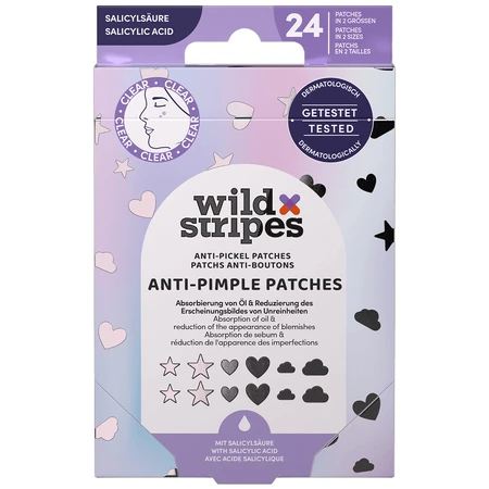 Пластирі проти прищів Wild Stripes Holo Clear, пластирі від екземи з саліциловою кислотою, 24 шт.: ціни та характеристики