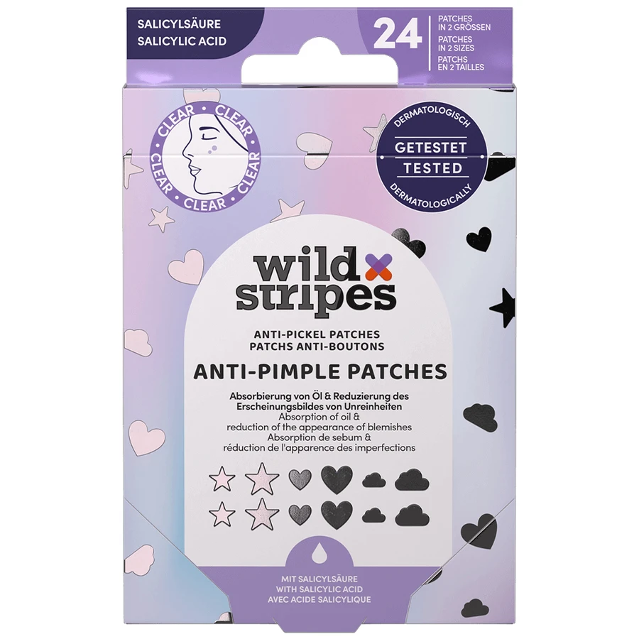Пластирі проти прищів Wild Stripes Holo Clear, пластирі від екземи з саліциловою кислотою, 24 шт.: ціни та характеристики