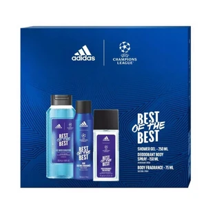 Adidas UEFA Champions League Best of The Best Мужской подарочный набор Дезодорант с распылителем 75 мл + Дезодорант 150 мл + Гель для душа 250 мл