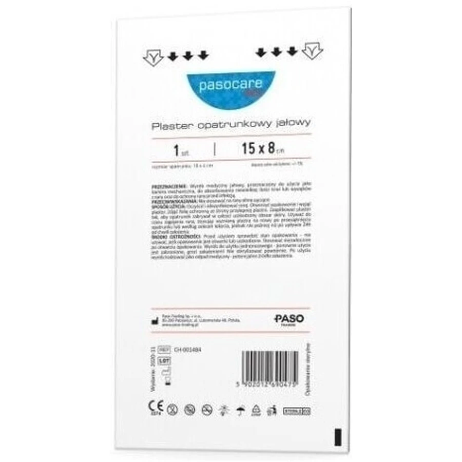 Pasocare Med Стерильный водонепроницаемый пластырь 15 x 8 см, 1 шт.: цены и характеристики