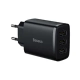 Baseus Компактное сетевое зарядное устройство 3x USB 17 Вт черное (CCXJ020101)