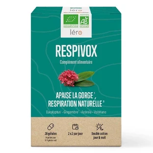 Lero Respivox успокаивает горло и способствует естественному дыханию пероральное распыление 28 капсул