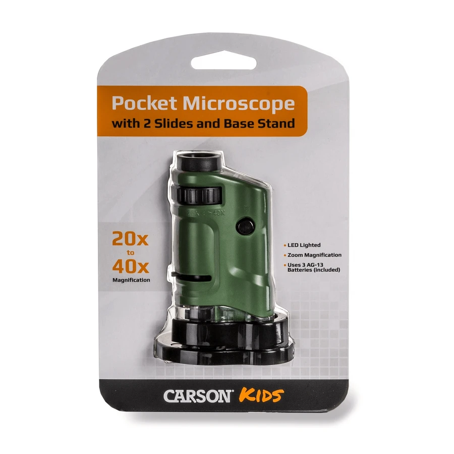 Карманный микроскоп со светодиодом, увеличение 20x-40x Microbrite, Carson: цены и характеристики