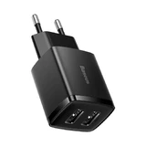 Baseus Компактное сетевое зарядное устройство 2x USB 10,5 Вт черный (CCXJ010201)