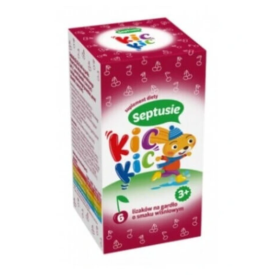 Septusie Kic Kic acadele pentru gât cu aromă de cireșe, 6 bucăți: ціни та характеристики