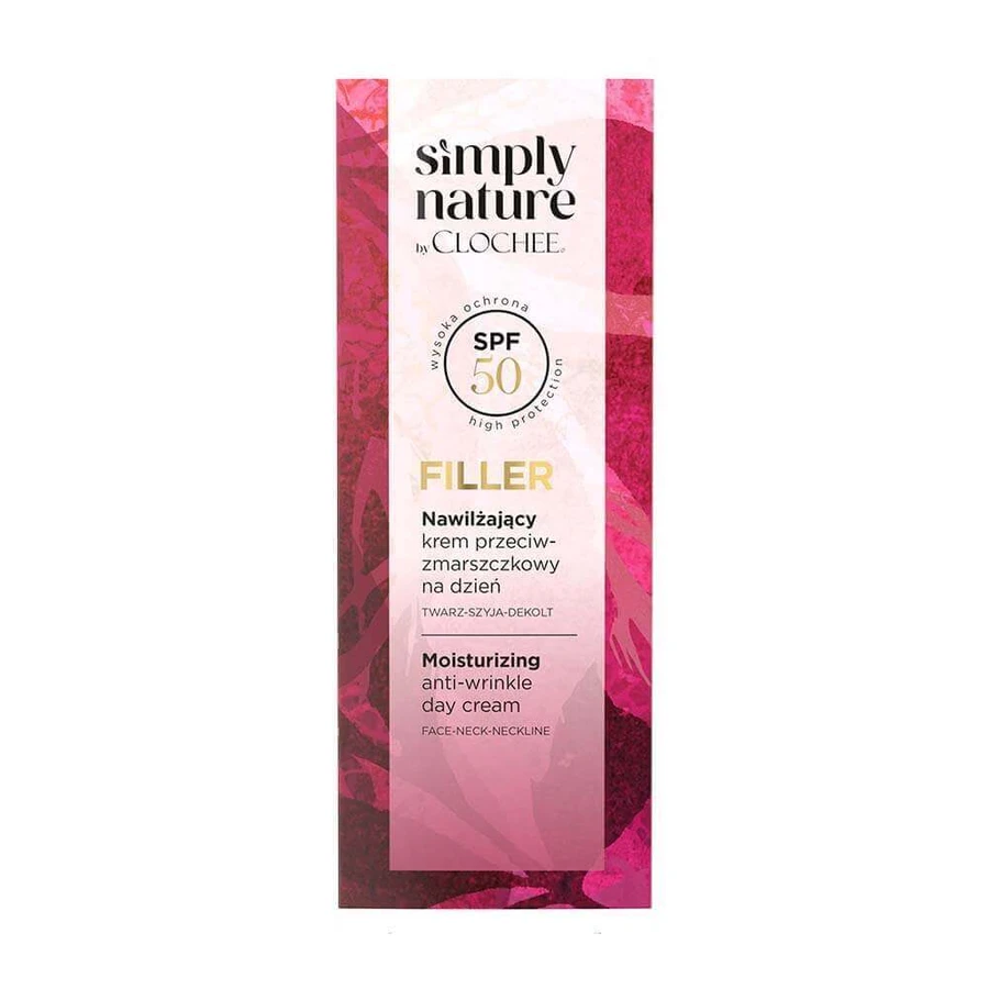 Clochee Simply Nature Filler, зволожуючий денний крем проти зморшок, SPF 50, 50 мл: ціни та характеристики