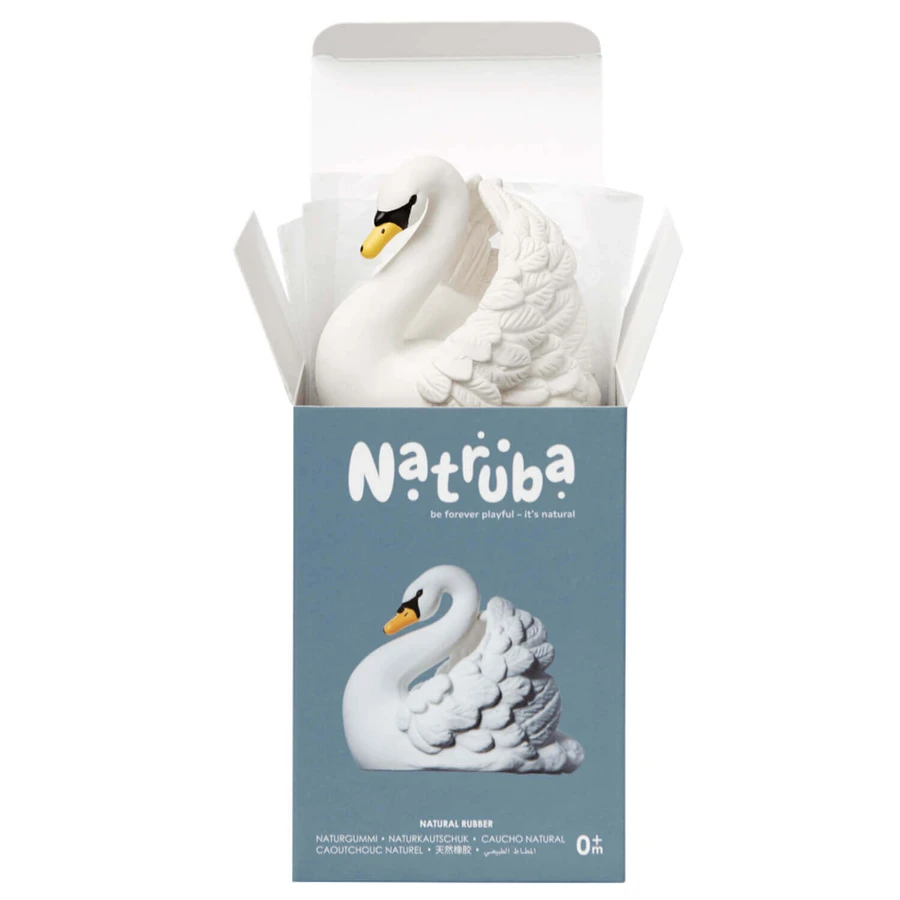 Natruba, іграшка-прорізувач для ванни з натурального каучуку, лебідь, від народження, 1 шт.: ціни та характеристики