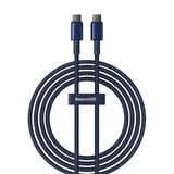 Baseus Tungsten Gold USB-C / USB-C 100W кабель 2м - темно-синий