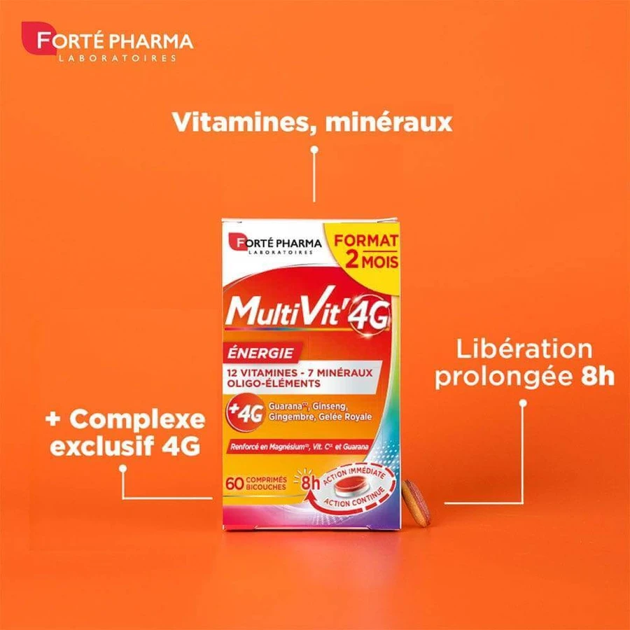 Forté Pharma MultiVit'4G Мультивитамины Минералы и микроэлементы 30 таблеток: цены и характеристики
