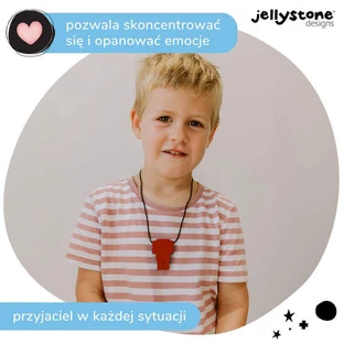 Jellystone Designs, антистрессовый кулон, робот, красный, от 3 лет, 1 штука