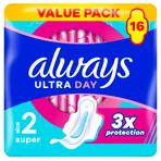 Always Ultra Day, гигиенические полотенца с крылышками, Super, 16 шт.: цены и характеристики