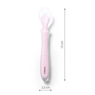 BabyOno, гнучка силіконова ложка, рожева, від 6 місяців, 1 штука