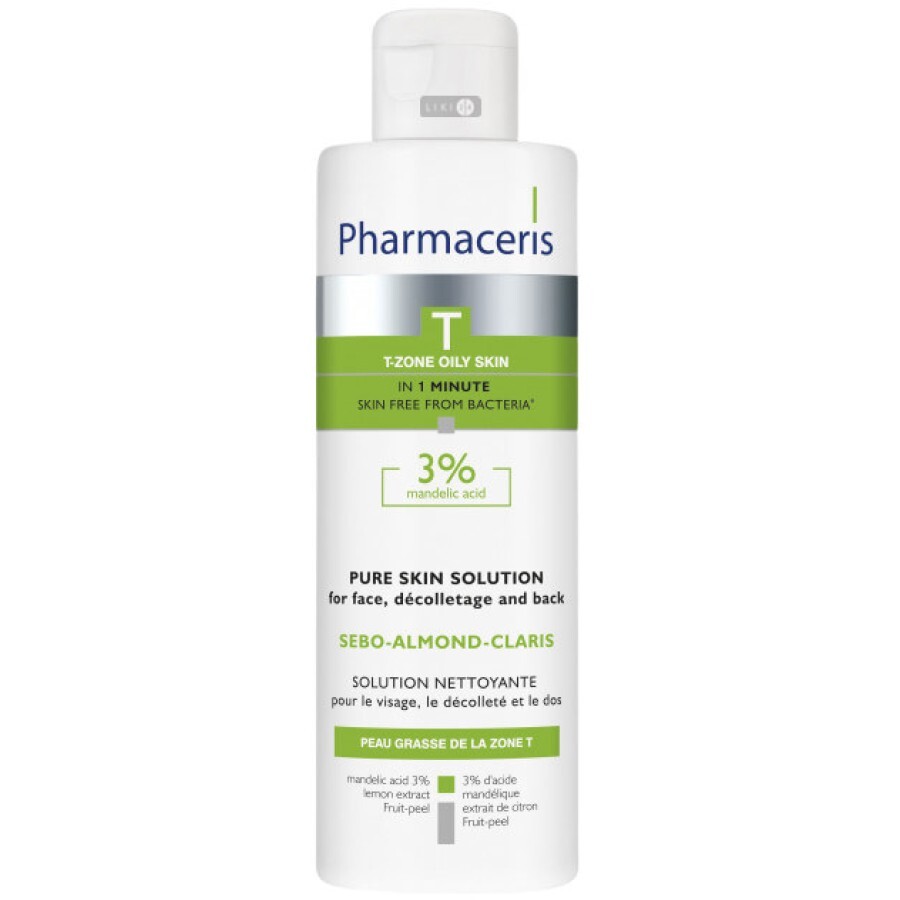 Бактериостатическая жидкость Pharmaceris T Sebo-Almond-Claris с 3% миндальной кислотой для области лица, декольте и спины 190 мл: цены и характеристики
