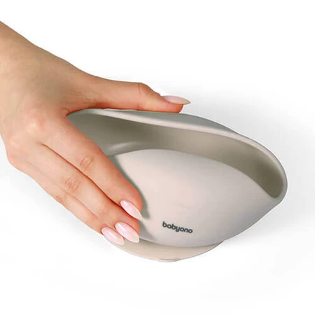 BabyOno, cupă din silicon cu ventuză, bej, de la 6 luni, 1 buc AMBALAJ DECORAT: ціни та характеристики
