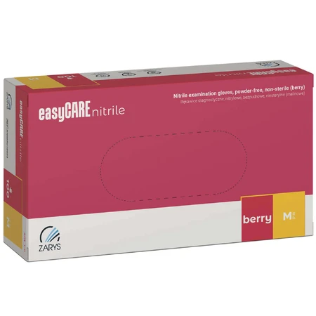EasyCare Nitrile, рукавички нітрилові, нестерильні, без пудри, малинового кольору, розмір M, 100 штук: ціни та характеристики