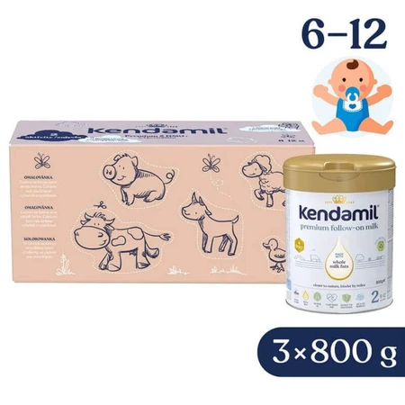 Кендаміл Преміум 2 HMO+, молочний продукт, після 6 місяців, 3 х 800 г: ціни та характеристики