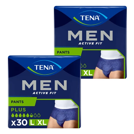 Набір Tena Men Active Fit Труси, поглинаючі труси, розмір L/XL, 95-130 см, Plus, 2 х 30 шт.: ціни та характеристики