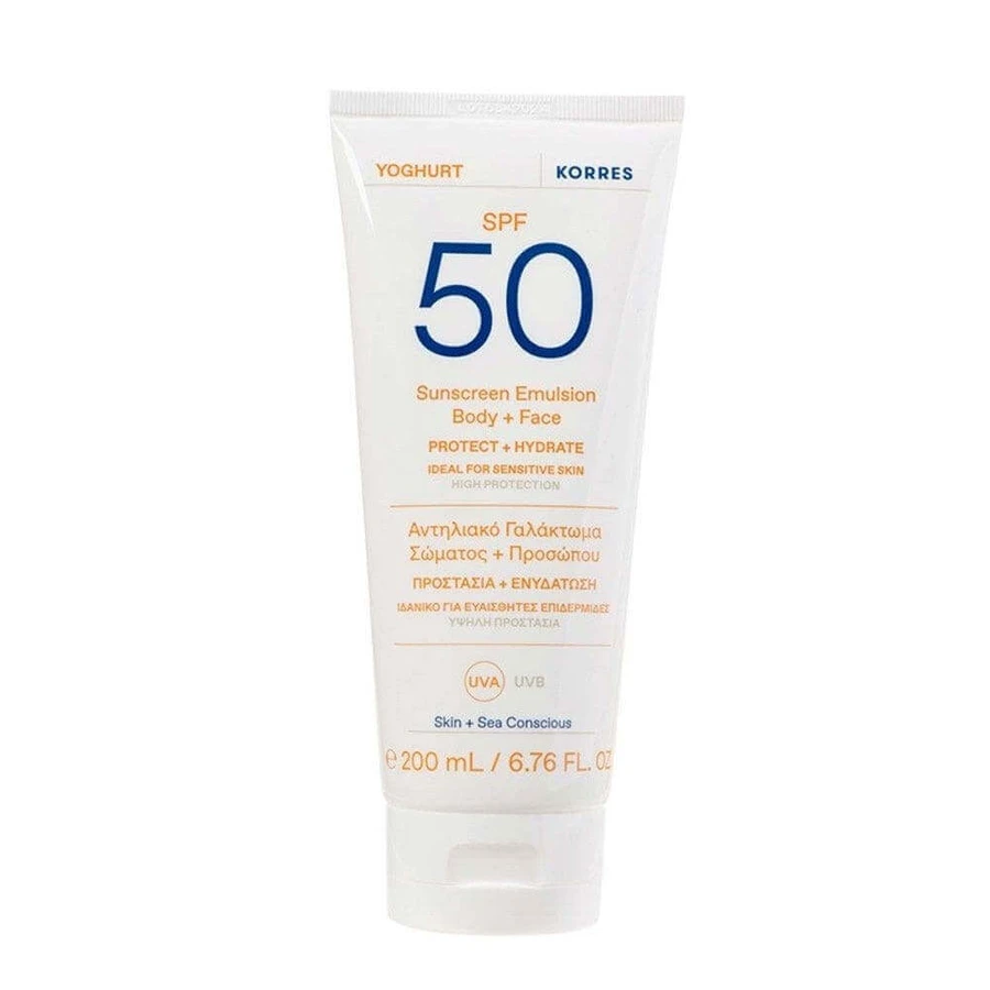 Korres Йогуртовый солнцезащитный крем для лица и тела SPF50 200 мл: цены и характеристики