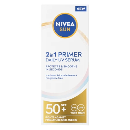 Nivea Sun Primer Daily UV, сыворотка для лица 2-в-1, SPF 50+, 30 мл: цены и характеристики