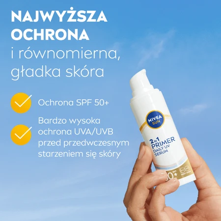 Nivea Sun Primer Daily UV, сыворотка для лица 2-в-1, SPF 50+, 30 мл: цены и характеристики