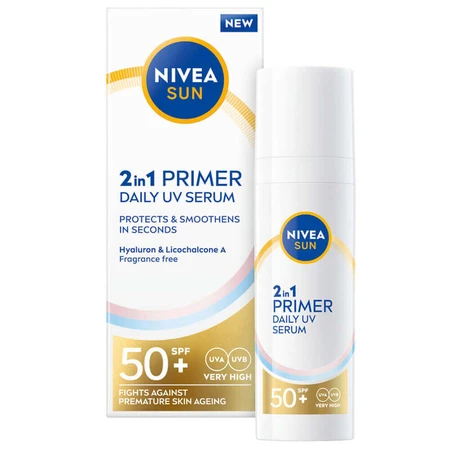 Nivea Sun Primer Daily UV, сыворотка для лица 2-в-1, SPF 50+, 30 мл: цены и характеристики