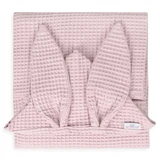 BabyMatex, Покрывало для ванной Prestige Bunny из вафельного хлопка, 70 см x 140 см, розовое