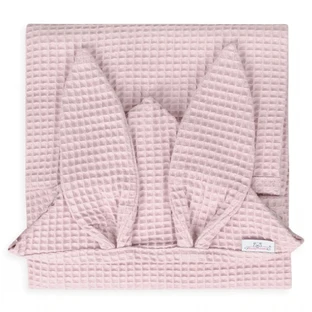 BabyMatex, Покрывало для ванной Prestige Bunny из вафельного хлопка, 70 см x 140 см, розовое