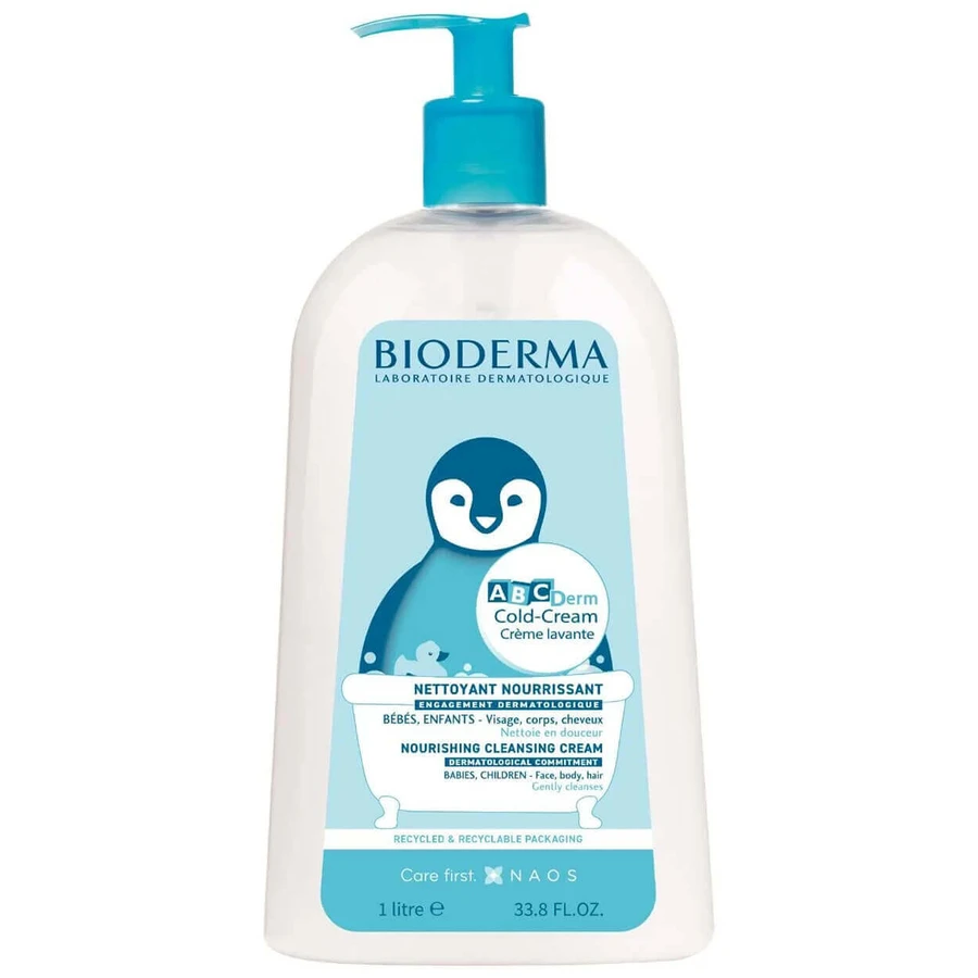 Bioderma ABCDerm Cold-Cream Creme Lavante, кремова емульсія для вмивання та купання для немовлят та дітей, 1000 мл: ціни та характеристики