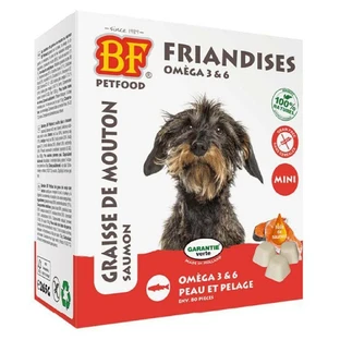 Biofood Snack Omega 3 и 6 Bonbon Cane Peaux et Pelages Лосось Бараний жир 80 шт.