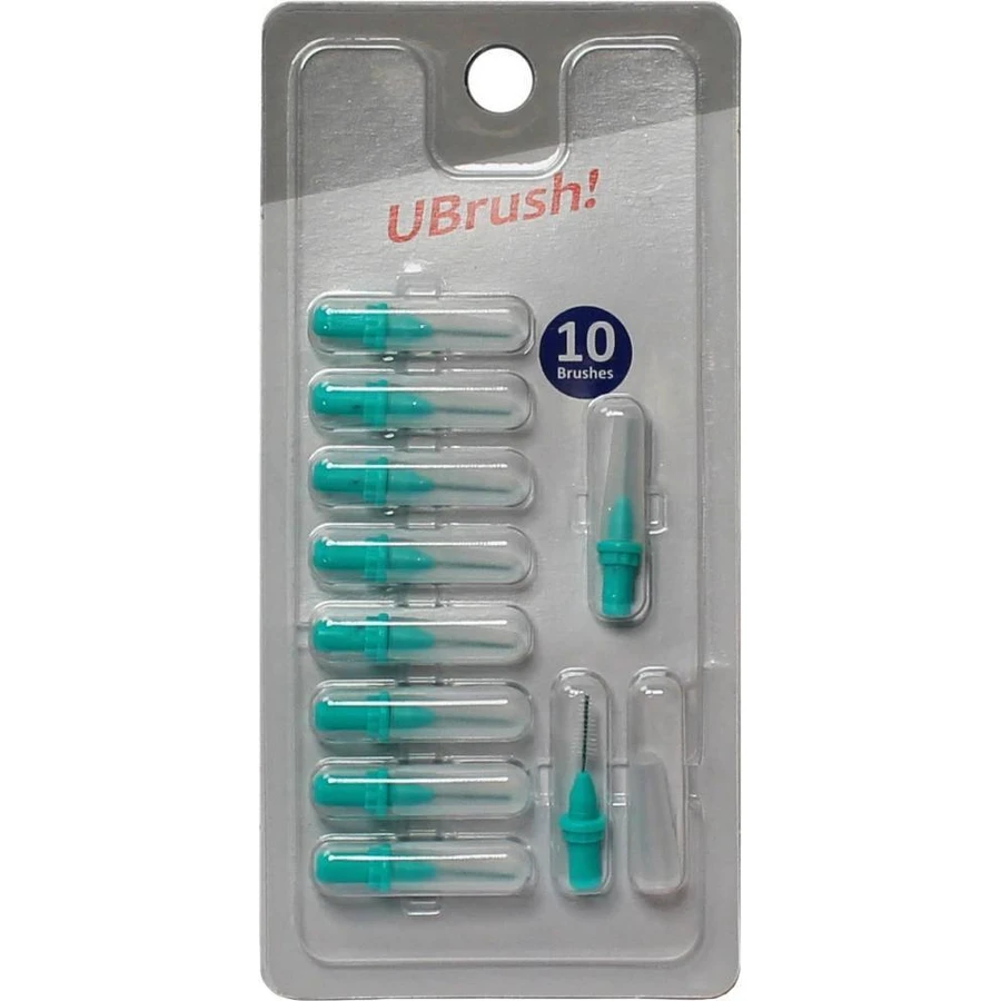 UBrush! - міжзубна щітка - 0,9 мм зелена 1×10 шт, міжзубні щітки: ціни та характеристики