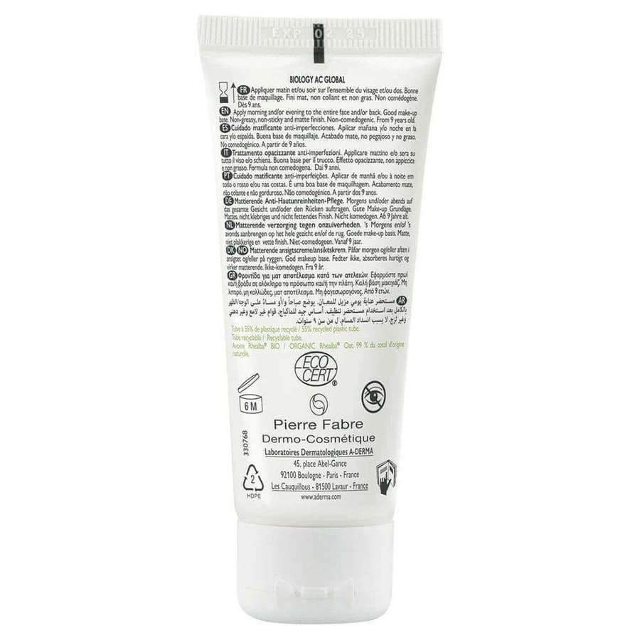A-Derma Biology AC Anti-Imperfection Mattifying Treatment Bio Global 40ml: цены и характеристики