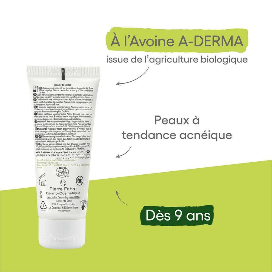 A-Derma Biology AC Anti-Imperfection Mattifying Treatment Bio Global 40ml: цены и характеристики