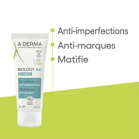 A-Derma Biology AC Anti-Imperfection Mattifying Treatment Bio Global 40ml: цены и характеристики