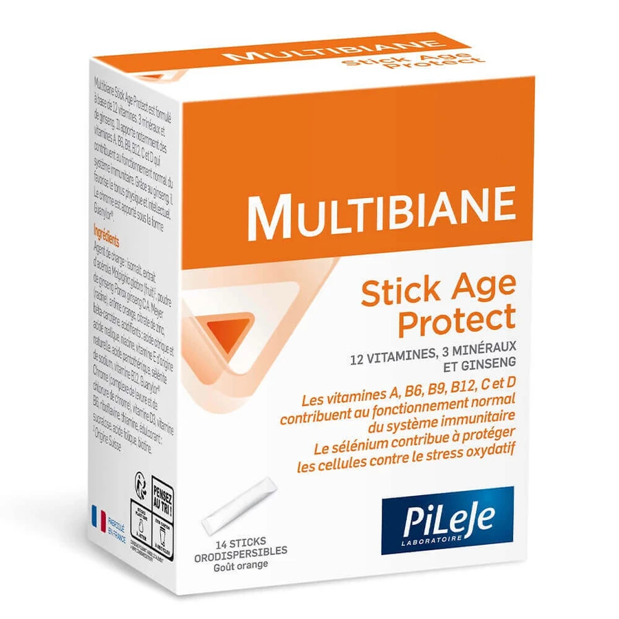Pileje Multibiane Age Protect Orodispersibles X14 Sticks 14 Sticks Orodispersibles: цены и характеристики
