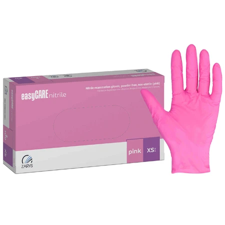 Рукавички нітрилові EasyCare Nitrile, нестерильні, без пудри, рожеві, розмір XS, 100 штук: ціни та характеристики