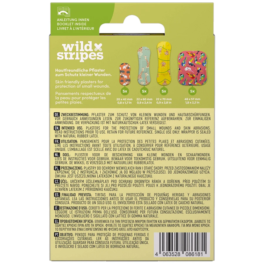 Пластыри Wild Stripes Kids Sensitive, Jungle, 20 шт.: цены и характеристики