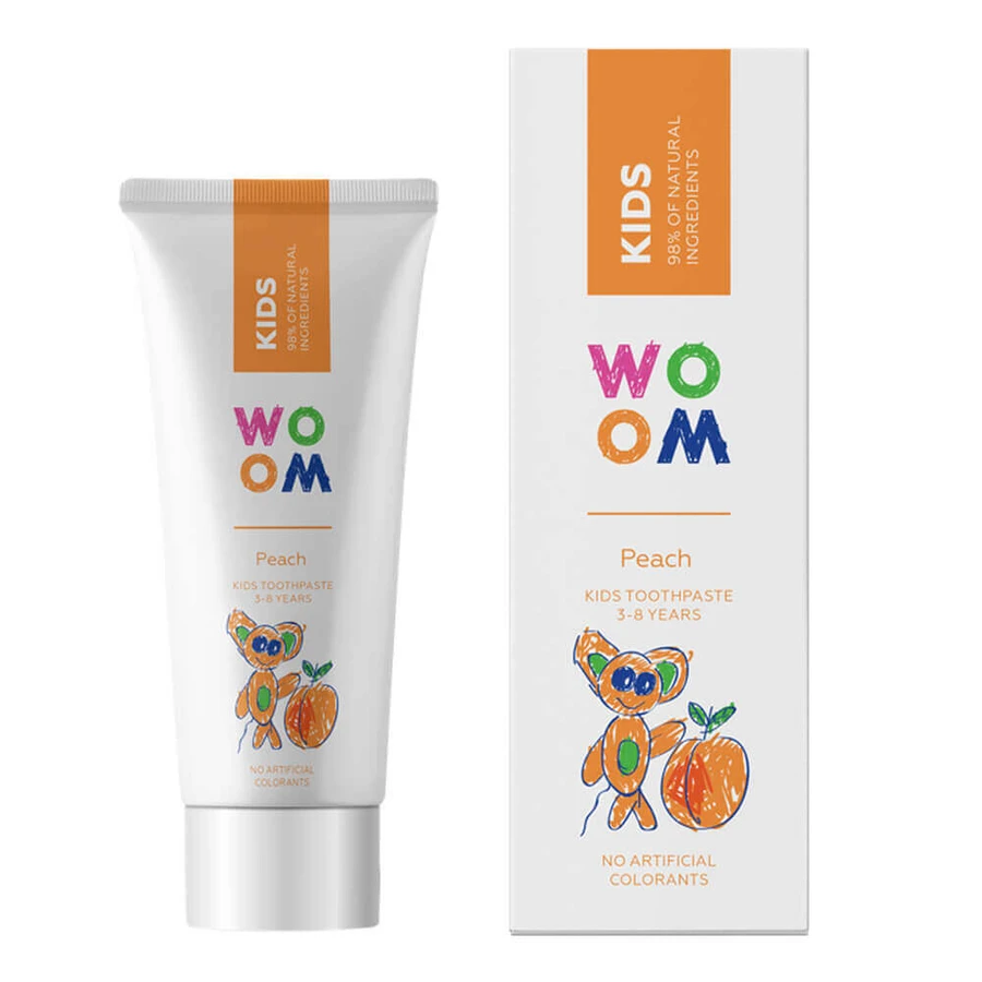 Woom Kids, паста для дітей, 3-8 років, персиковий смак, 50 мл: ціни та характеристики