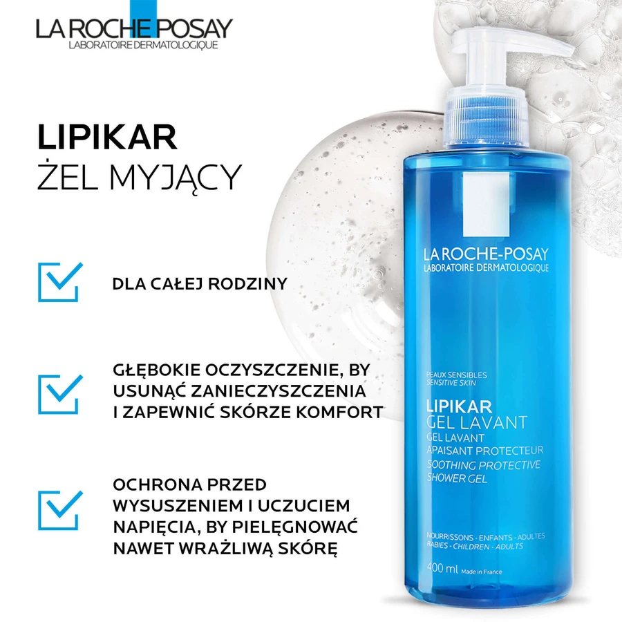 Набор La Roche-Posay Lipikar, нежный очищающий гель для лица и тела, чувствительная кожа, 400 мл + запасной, 400 мл: цены и характеристики