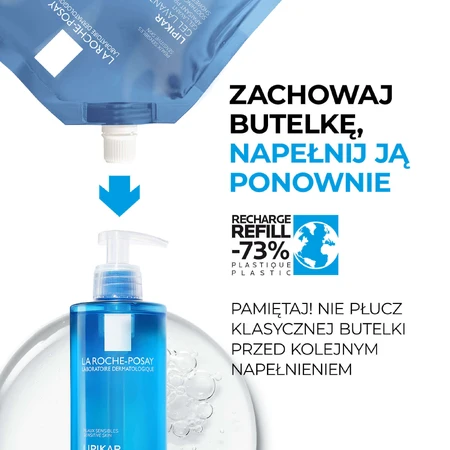 Набор La Roche-Posay Lipikar, нежный очищающий гель для лица и тела, чувствительная кожа, 400 мл + запасной, 400 мл: цены и характеристики