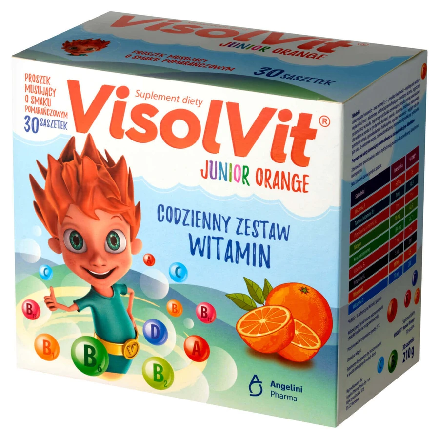 VisolVit Junior Orange pack, pulbere efervescentă, aromă de portocale, 2 x 30 pliculețe: цены и характеристики