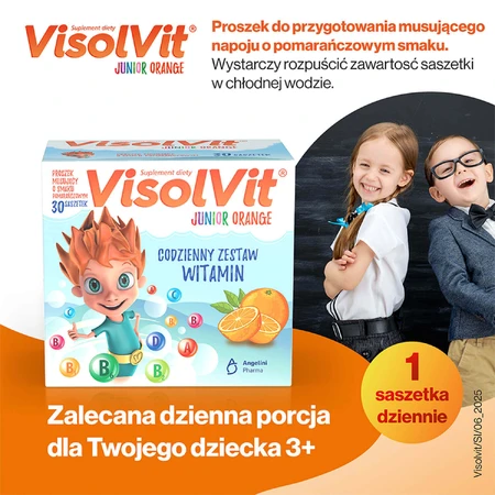 VisolVit Junior Orange pack, pulbere efervescentă, aromă de portocale, 2 x 30 pliculețe: цены и характеристики