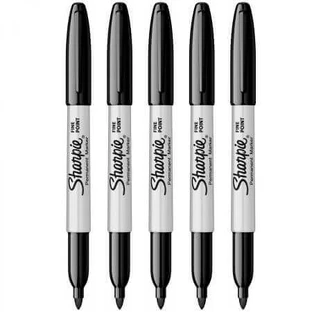 Набор из 5 перманентных маркеров Fine, Black, Sharpie