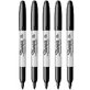 Набор из 5 перманентных маркеров Fine, Black, Sharpie